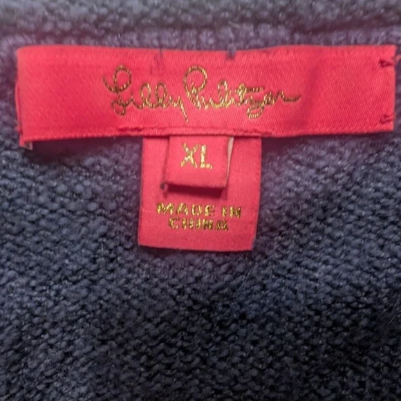 Lilly Pulitzer Black Sweater with Red Tag - Picture 2 of 3